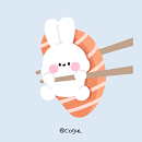 카카오톡 테마 - 연어초밥 바니_블루 APK