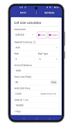 Forex lot size calculator screenshot 1
