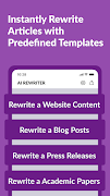 برنامه‌نما AI Plagiarism Remover-Rewriter عکس از صفحه
