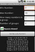 Lottery Number Generator 스크린샷 1