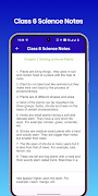 برنامه‌نما Class 6 Science Notes عکس از صفحه