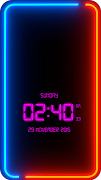 Neon Digital Clock Wallpapers 스크린샷 1