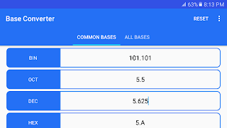 برنامه‌نما Base Converter عکس از صفحه