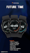 Future Time Digital Watch Face imagem de tela 1