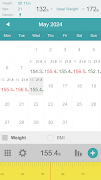 برنامهنما Weight Calendar عکس از صفحه
