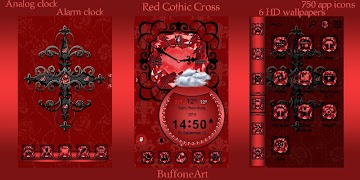 Red Gothic Cross theme Screenshot 1