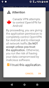 Canada VPN -Plugin for OpenVPN स्क्रीनशॉट 3