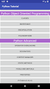 برنامه‌نما Python Tutorial عکس از صفحه