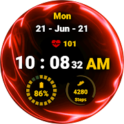 Fluid Red Watch Face โปสเตอร์