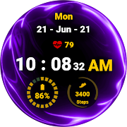 Fluid Purple Watch Face penulis hantaran