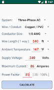NEC Voltage Drop Calculator capture d'écran 1