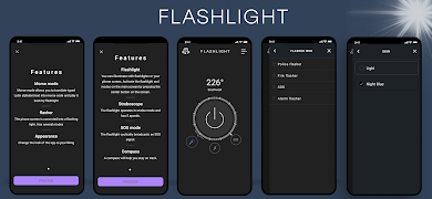 Bright Flashlight & Compass screenshot 1