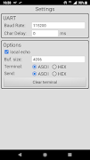برنامه‌نما UART Terminal عکس از صفحه