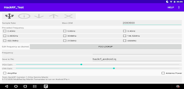 HackRF Test capture d'écran 1