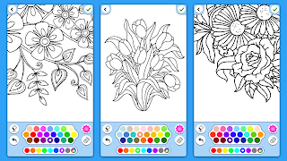 5 Schermata Adulti da colorare: Fiori