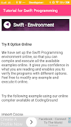 برنامه‌نما Tutorial for Swift Programming عکس از صفحه