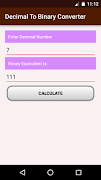 برنامه‌نما Binary Calculator عکس از صفحه