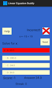 Linear Equation Buddy captura de pantalla 1