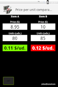 Price per unit Comparison 截圖 1