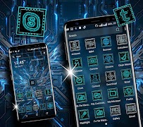 Hi-tech Circuit Launcher Theme 스크린샷 5