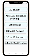 AutoCAD Drawing 2D 3D Exercise ภาพหน้าจอ 2