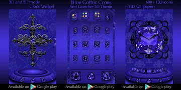 برنامه‌نما Blue Gothic Cross theme عکس از صفحه