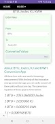 BTU, Joules, KJ, KWH Converter ภาพหน้าจอ 1