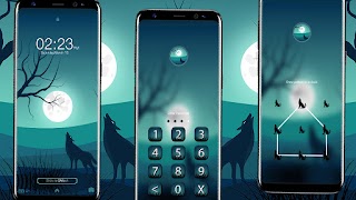 برنامه‌نما Full Moon Wolf Theme عکس از صفحه