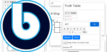 برنامه‌نما Boolean algebra calculator عکس از صفحه