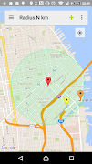 Radius N km الملصق