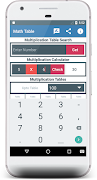 برنامه‌نما Multiplication Table عکس از صفحه