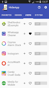 برنامه‌نما Hide App (Requires Root) عکس از صفحه