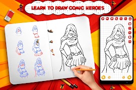 Learn to Draw Comic Heroes screenshot 4