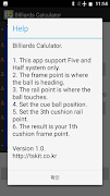 برنامه‌نما Billiards Calculator عکس از صفحه