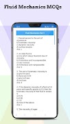 Fluid Mechanics MCQs تصوير الشاشة 1