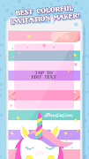 Unicorn Ulang Tahun Undangan Kartu screenshot 7
