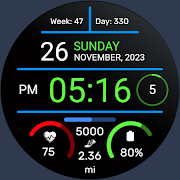 Iris502 Digital Watch Face تصوير الشاشة 5
