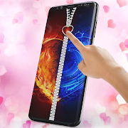 Heart Zipper Lock Screen poster