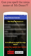 Ninja Nickname Generator स्क्रीनशॉट 3