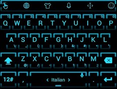 Keyboard Theme Neon 2 Cyan capture d'écran 6