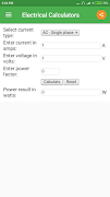 Electrical Calculator ภาพหน้าจอ 4