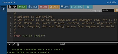 Linux shell console screenshot 1