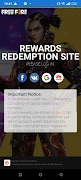 Rewards FF Garena اسکرین شاٹ 1