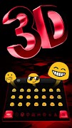 3D Black Red Keyboard Theme 截图 1
