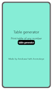 Table Generator تصوير الشاشة 1