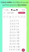 Math Tables-Times table, Multi screenshot 1