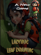 پوستر Leaf drawing Ladybug