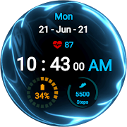 Fluid Blue Watch Face screenshot 2