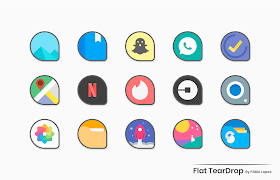 Flat TearDrop - Icon Pack syot layar 2