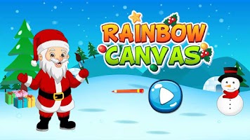 Santa Rainbow Canvas Poster